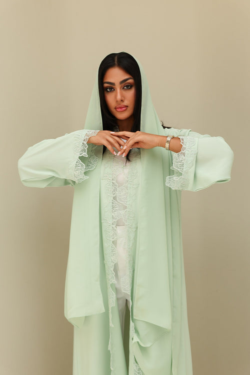 Lace Abaya Matcha NOEVE
