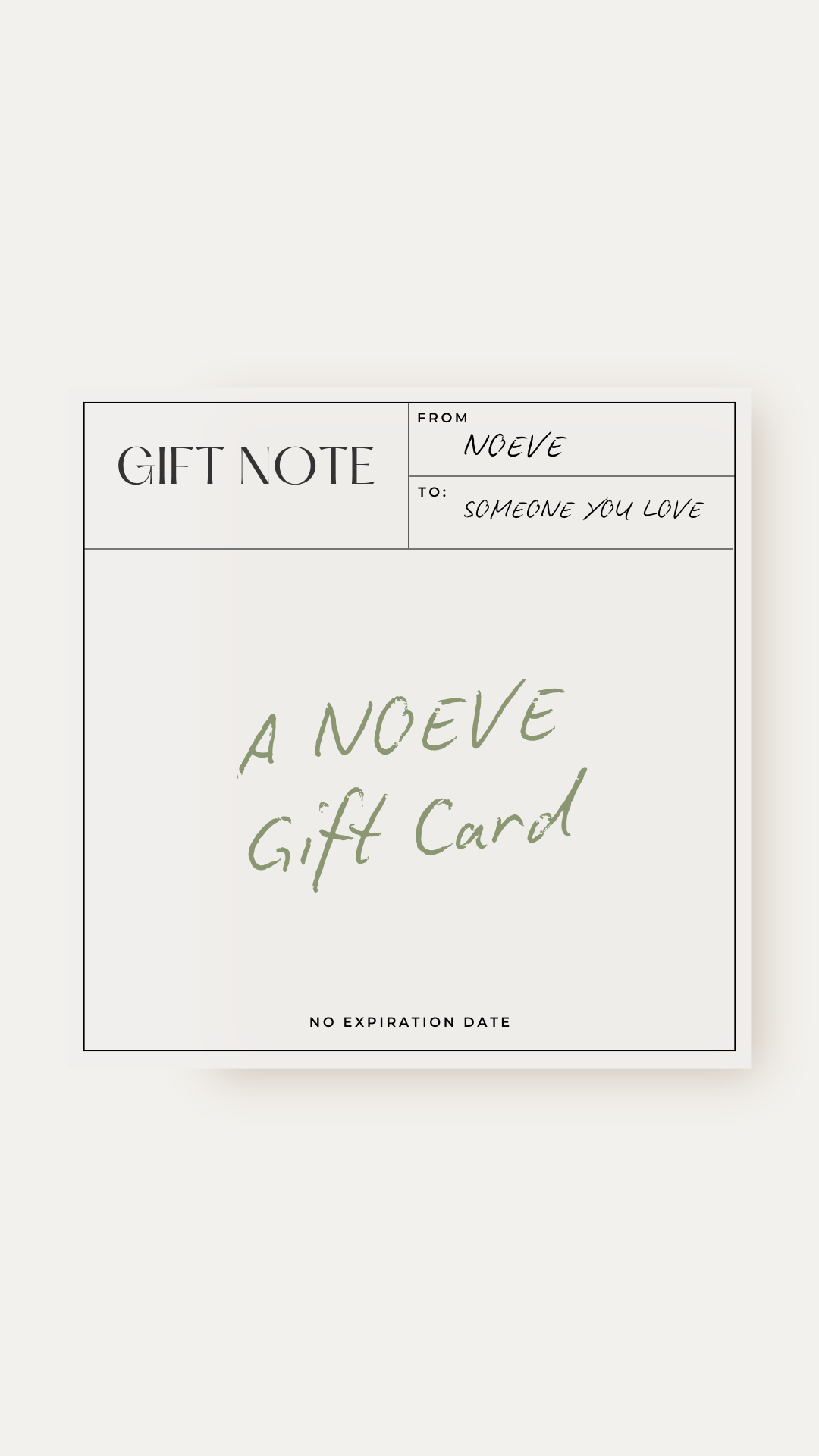 NOEVE Digital Gift Card NOEVE